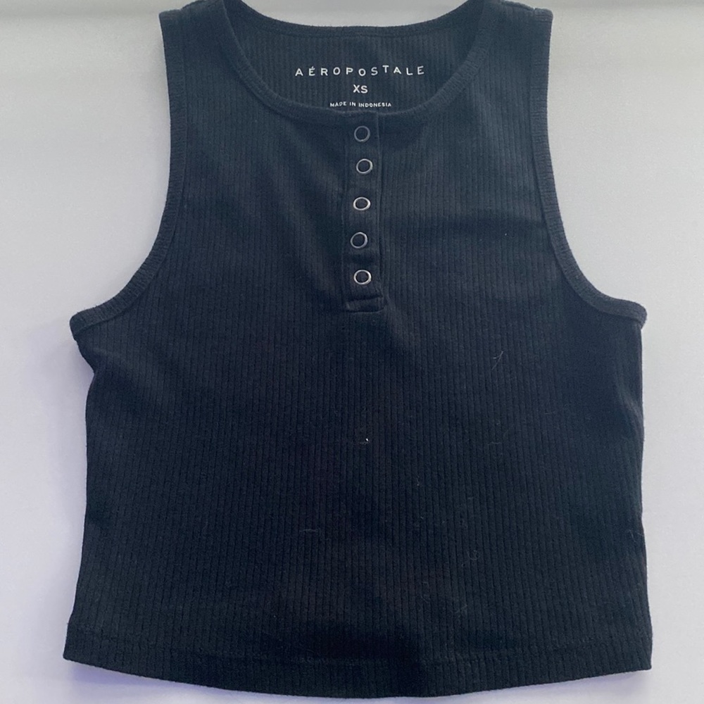 Black cropped tank from areopostale